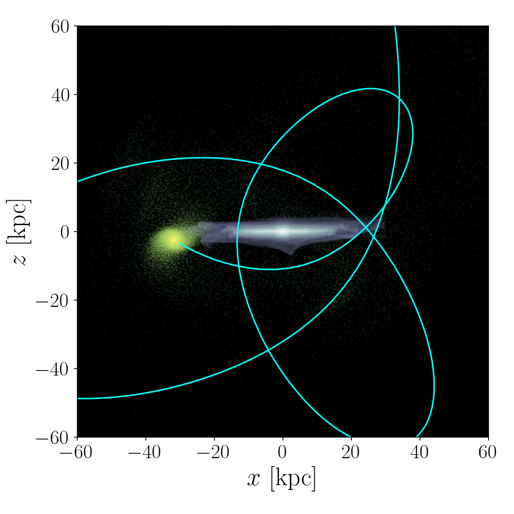 Edge on view of the perturbed Galactic disk